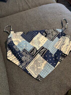 Et Clet Women’s Patchwork Paisley Bandana Top Size S